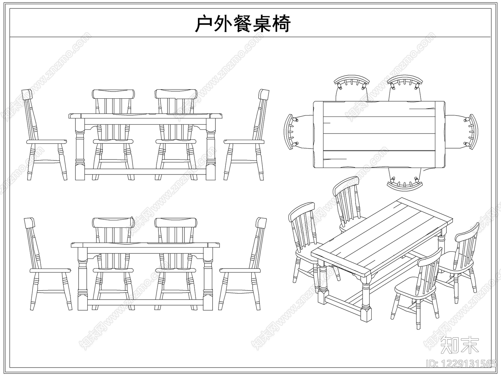 桌椅cad施工图下载【ID:1229131565】