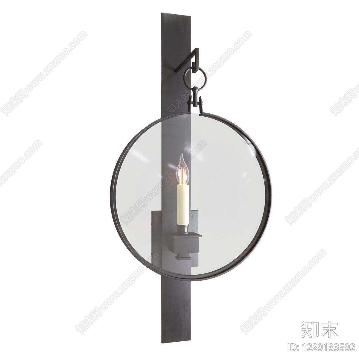 美式长条壁灯3D模型渲染效果图