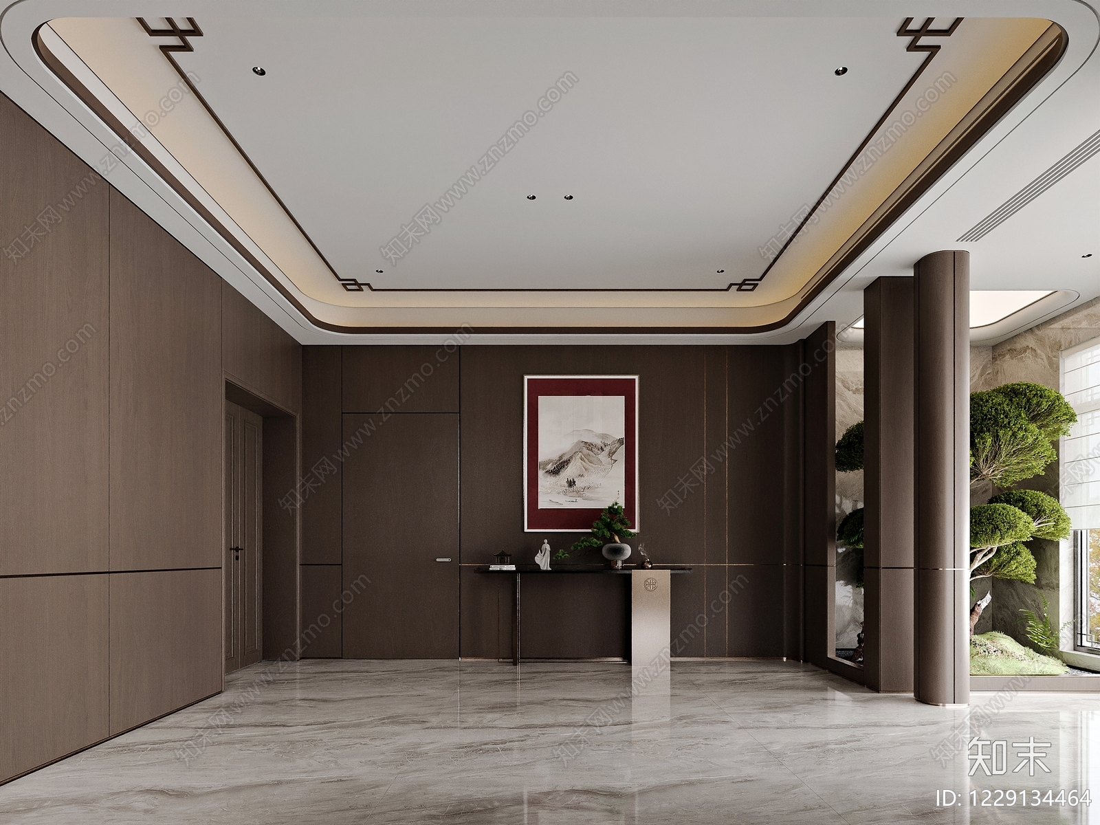 新中式玄关3D模型下载【ID:1229134464】