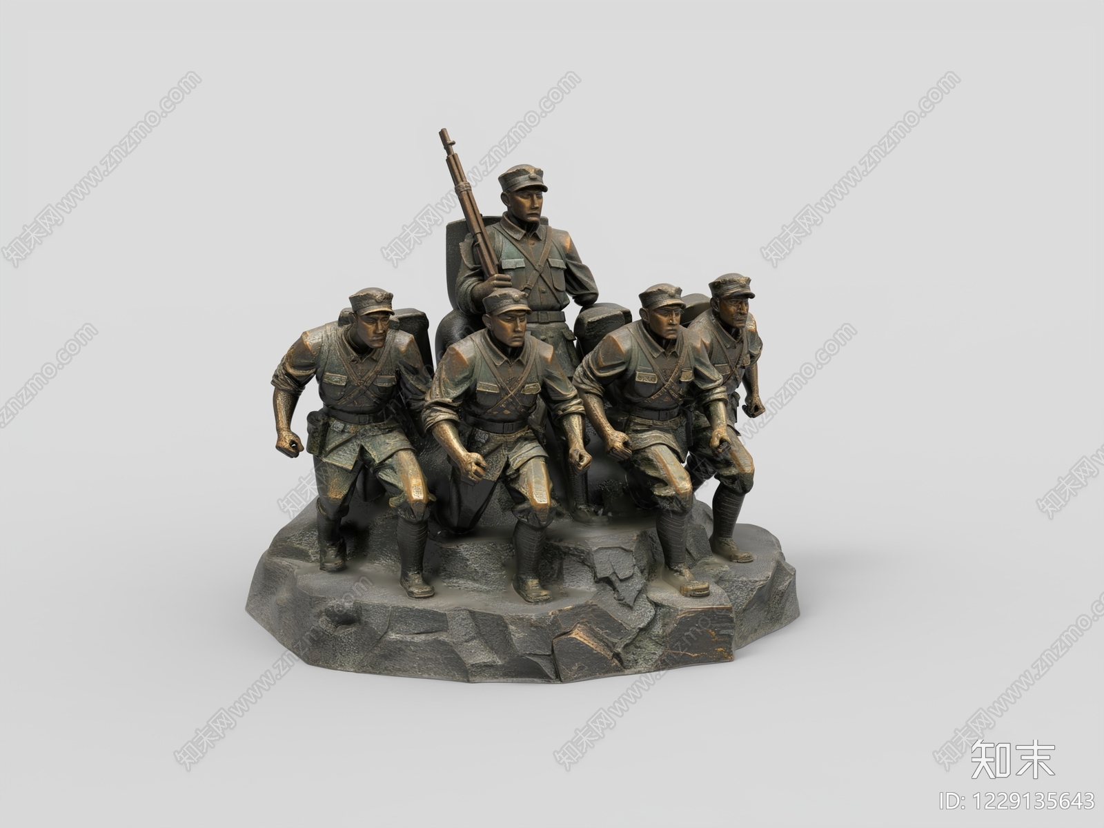 中式雕塑摆件3D模型下载【ID:1229135643】