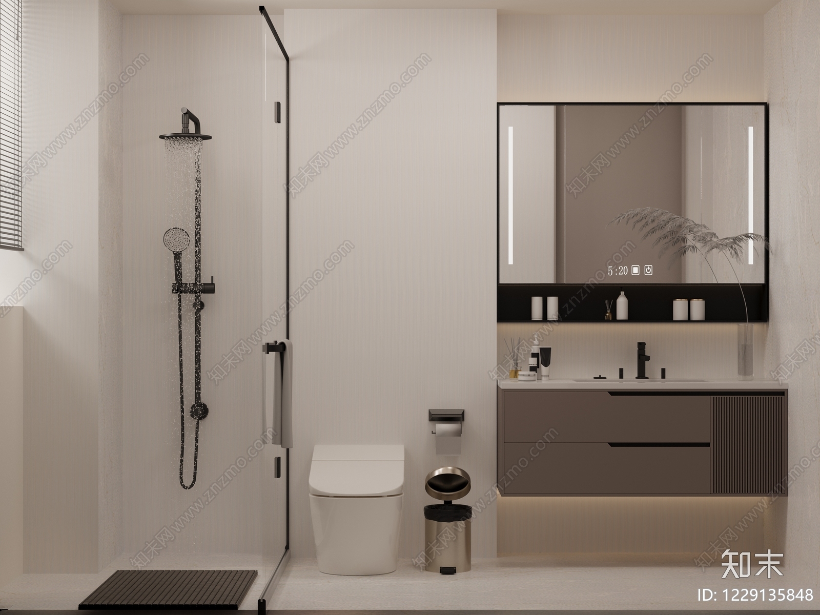 现代简约卫生间3D模型下载【ID:1229135848】