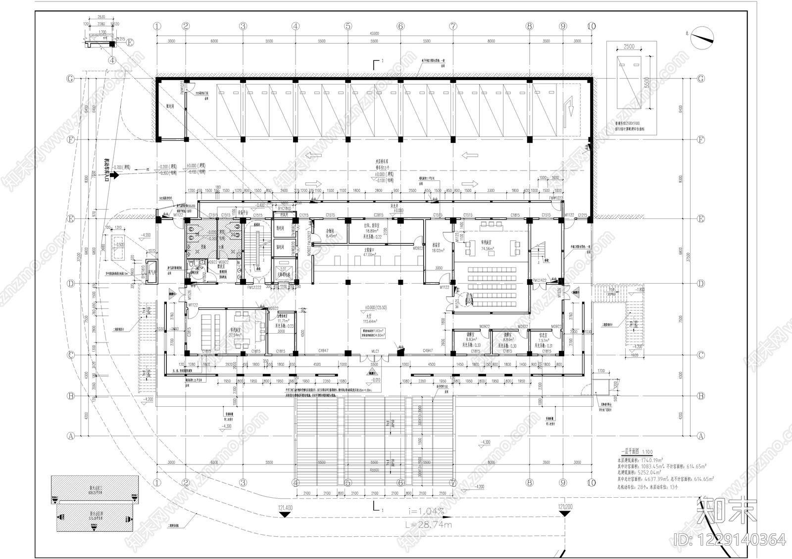 行政机构建筑cad施工图下载【ID:1229140364】