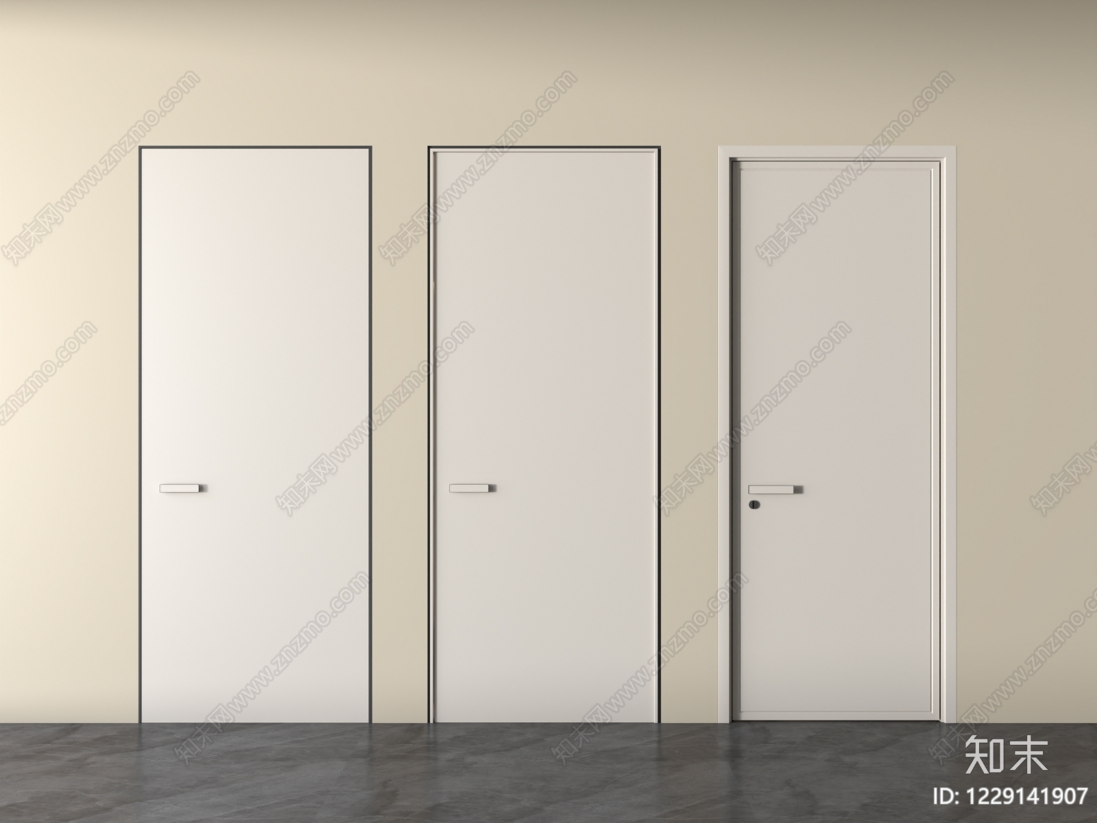 极简单开门3D模型下载【ID:1229141907】