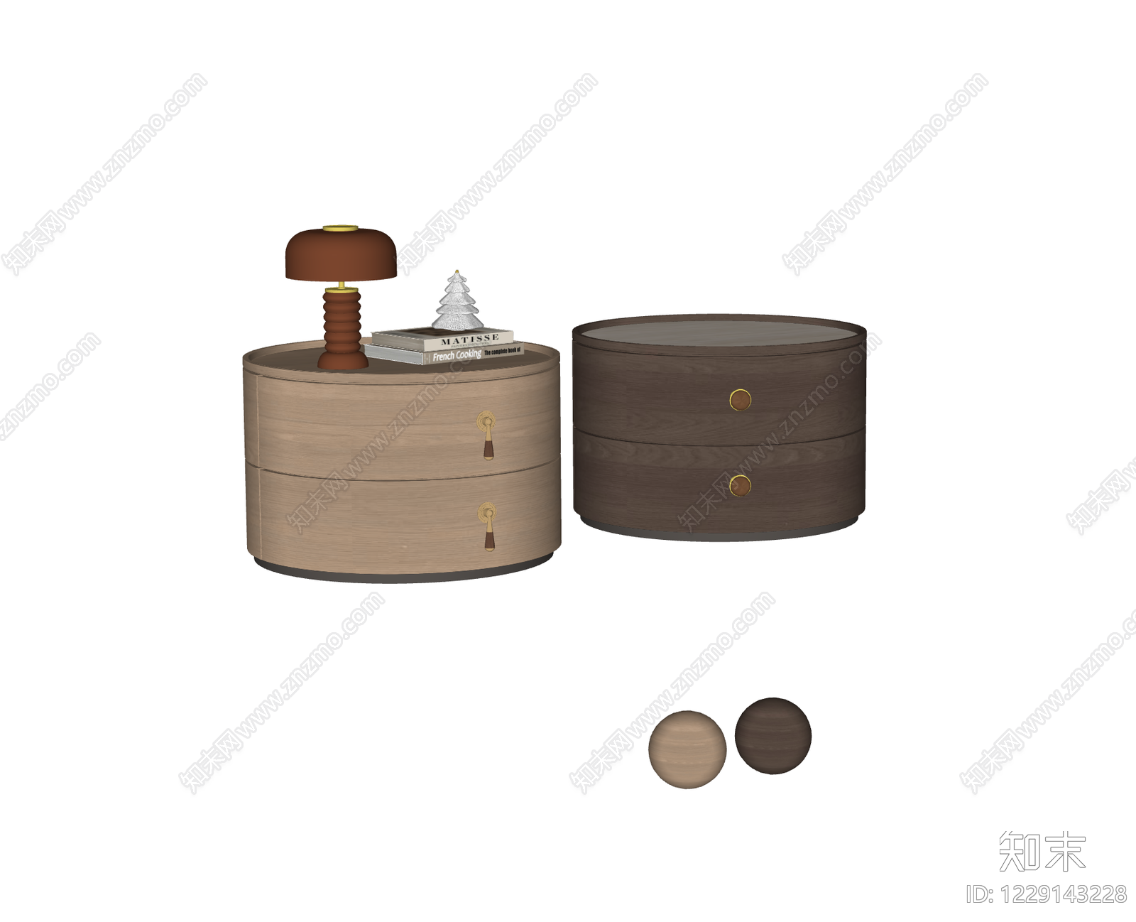 中古风床头柜SU模型下载【ID:1229143228】
