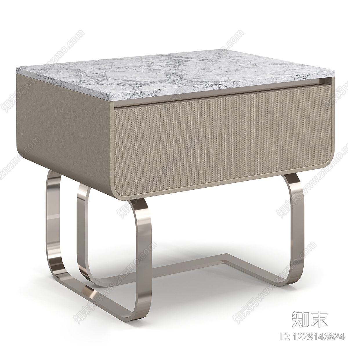 轻奢床头柜3D模型下载【ID:1229146624】