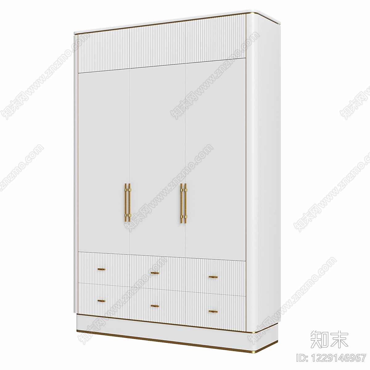 轻奢衣柜3D模型下载【ID:1229146967】