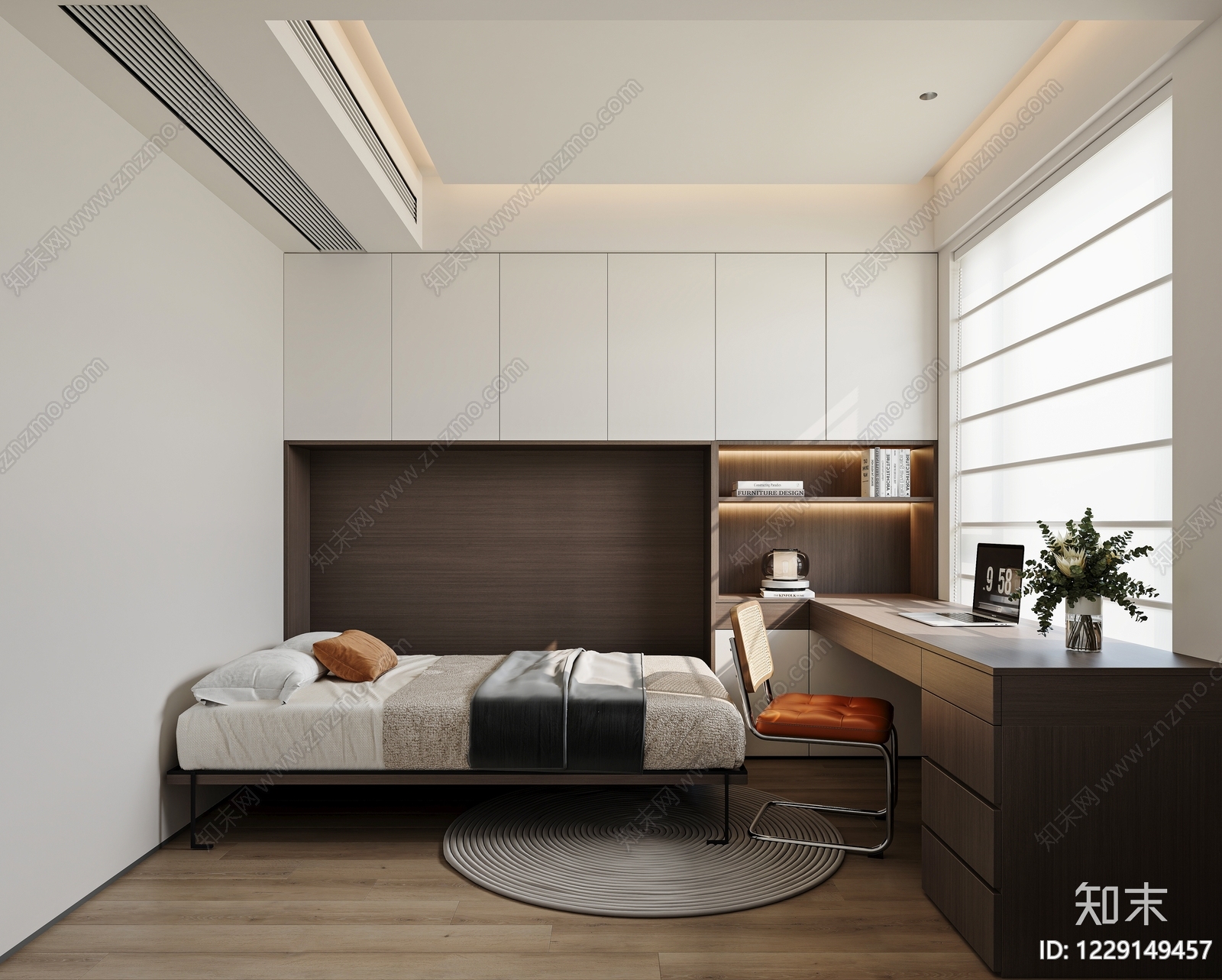 现代简约家居卧室3D模型下载【ID:1229149457】