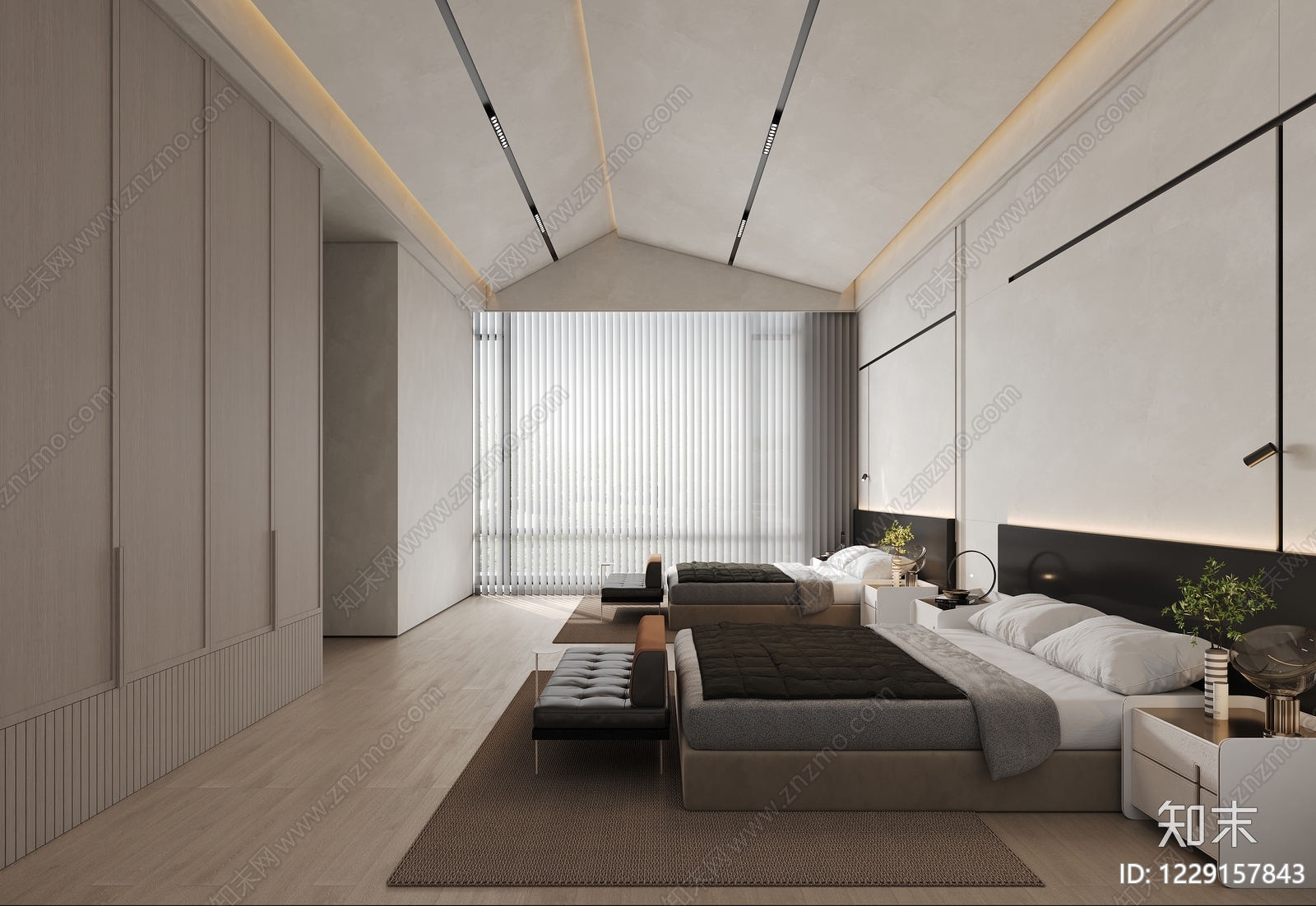 意式极简家居卧室3D模型下载【ID:1229157843】