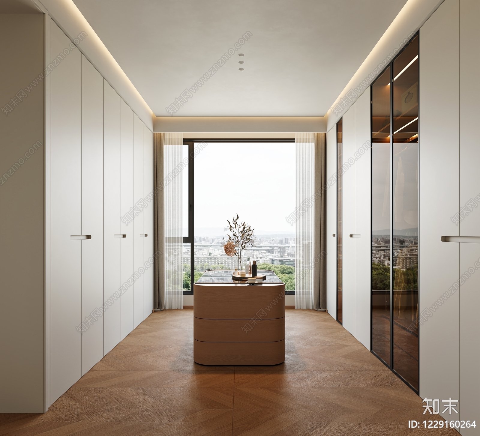 现代简约主卧3D模型下载【ID:1229160264】