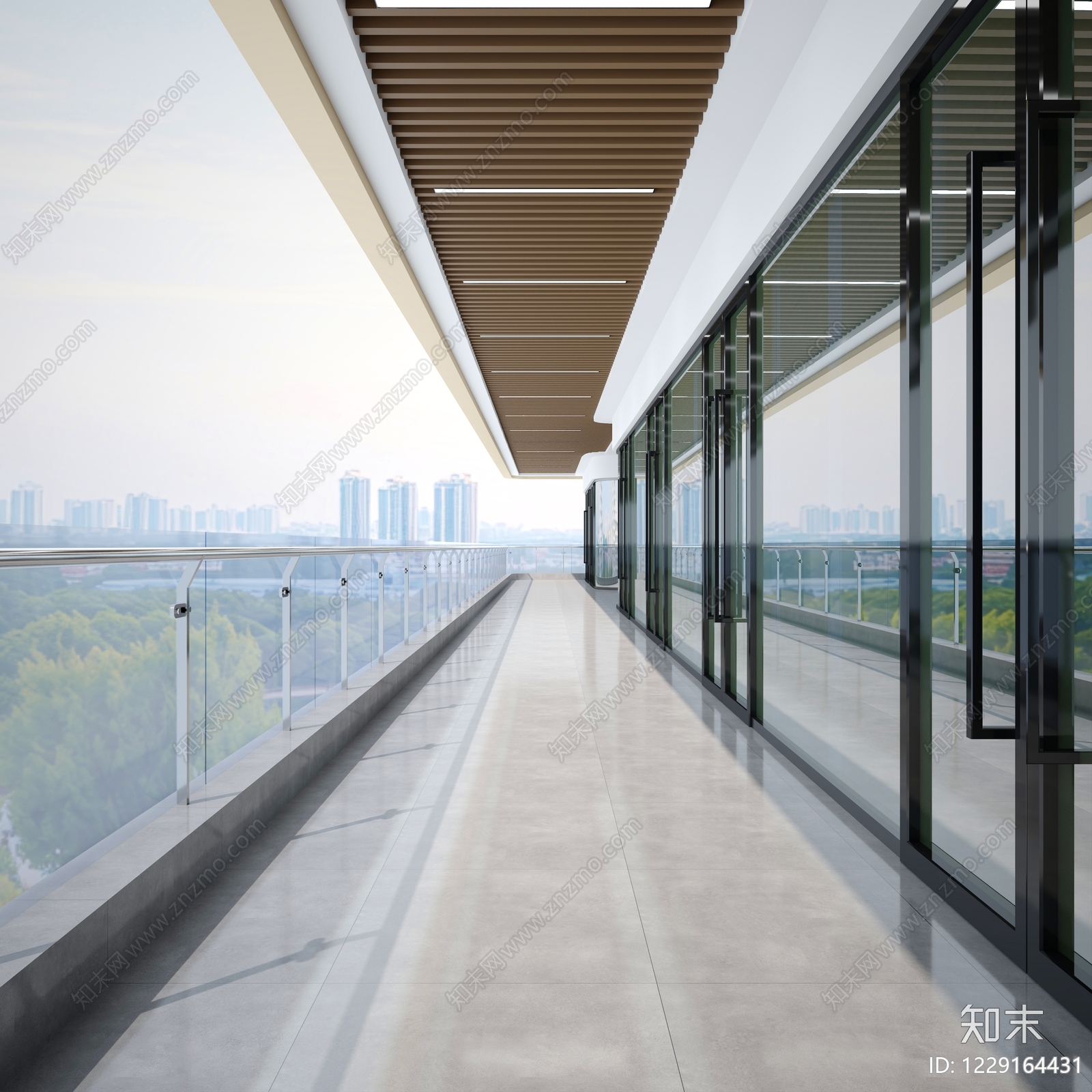 现代简约走廊3D模型下载【ID:1229164431】