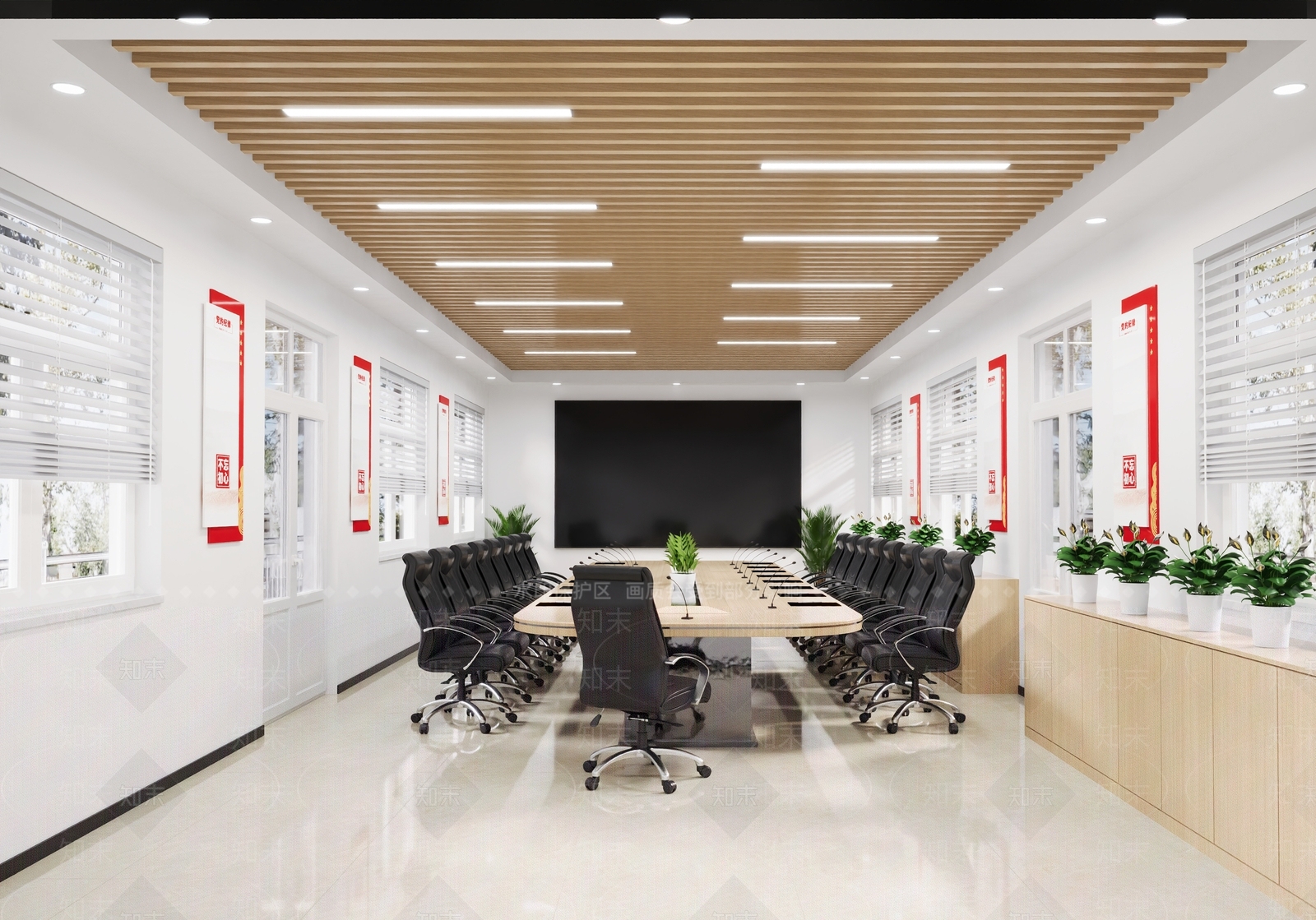 现代简约会议室3D模型下载【ID:1229175567】