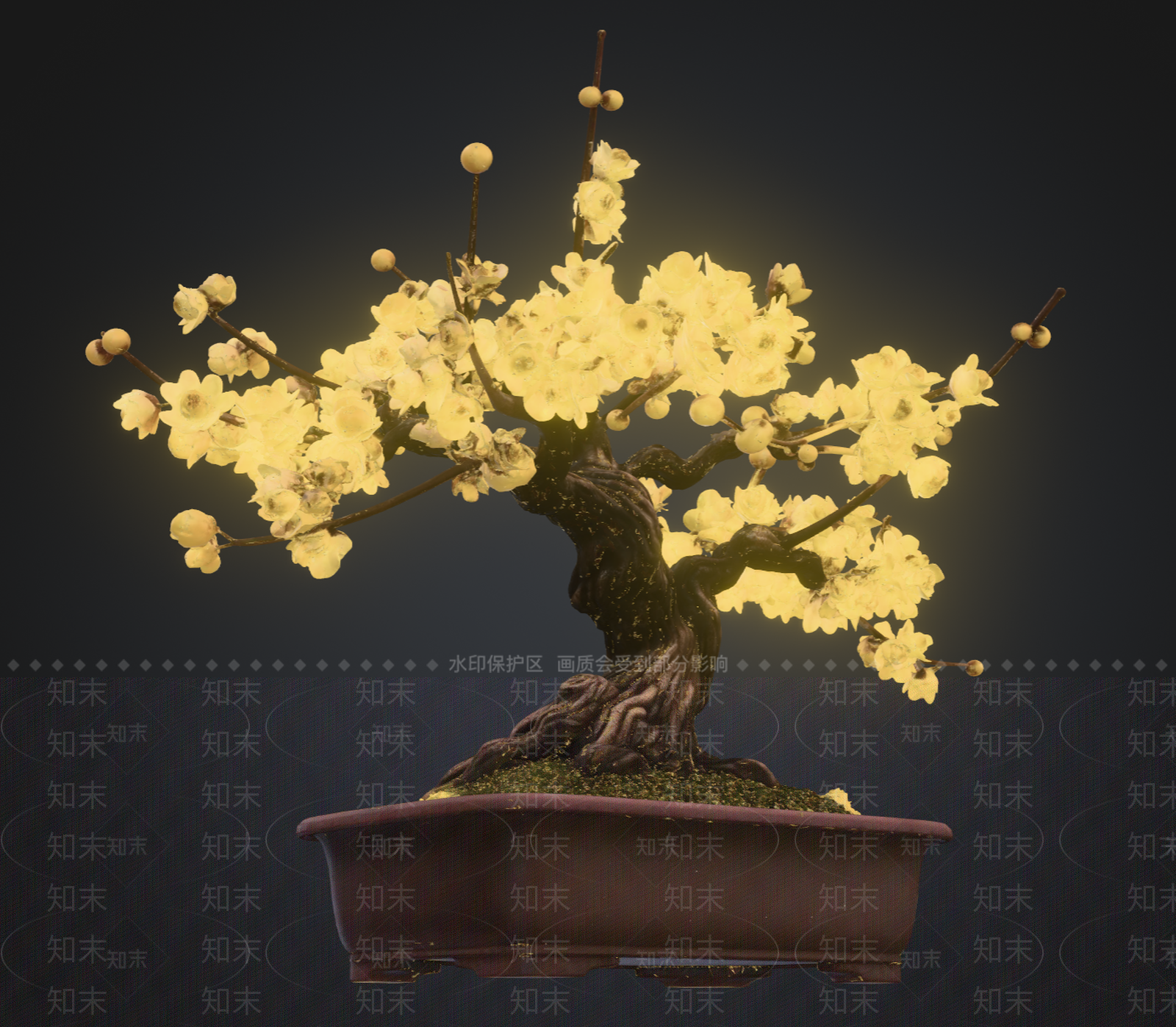 中式盆景3D模型下载【ID:1229181815】