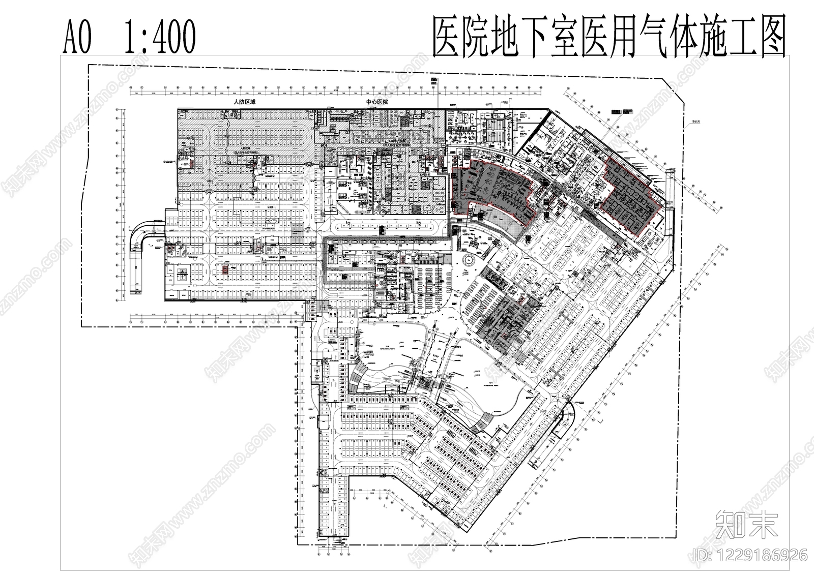 医院建筑cad施工图下载【ID:1229186926】