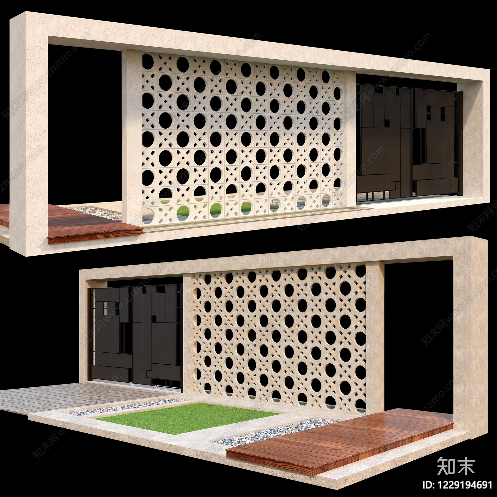 现代主义大门3D模型下载【ID:1229194691】