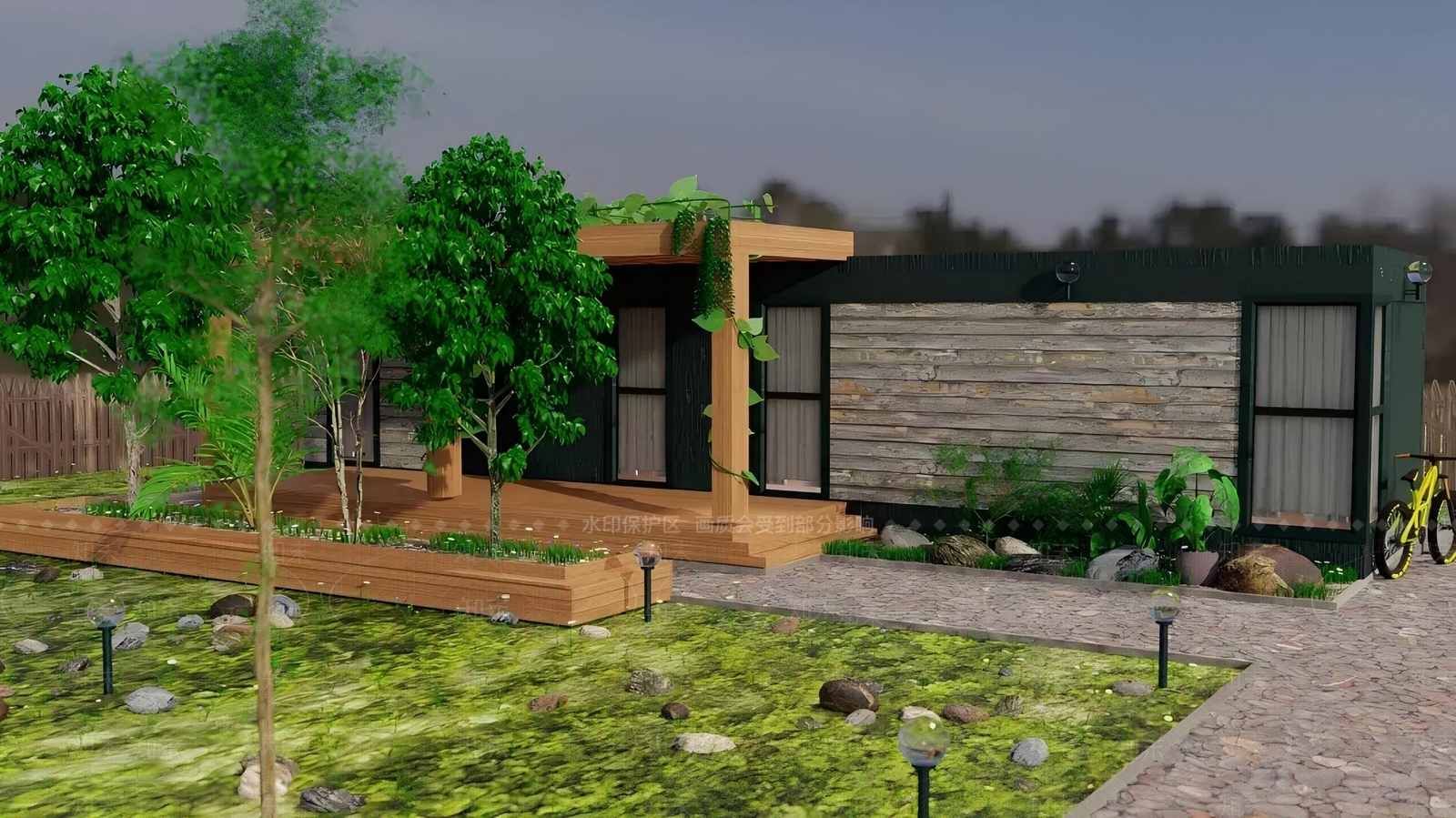 现代主义庭院3D模型下载【ID:1229196003】