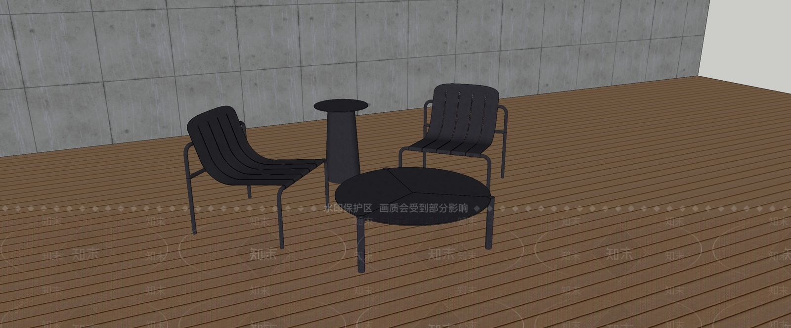 现代简约休闲桌椅SU模型下载【ID:1229198823】