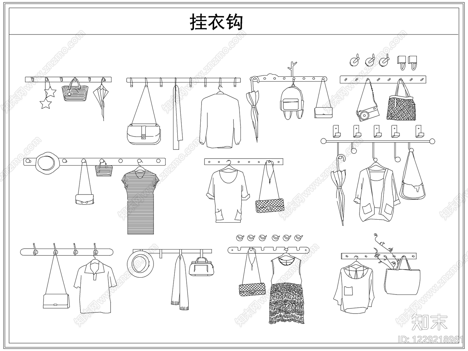 综合软装摆件图库cad施工图下载【ID:1229218961】
