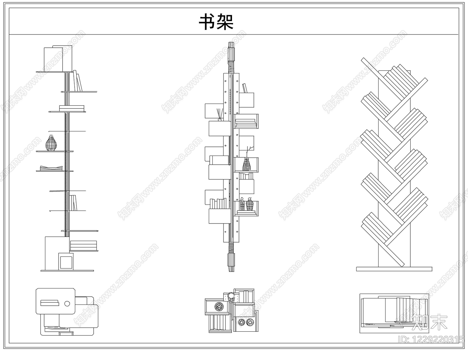 综合软装摆件图库cad施工图下载【ID:1229220315】
