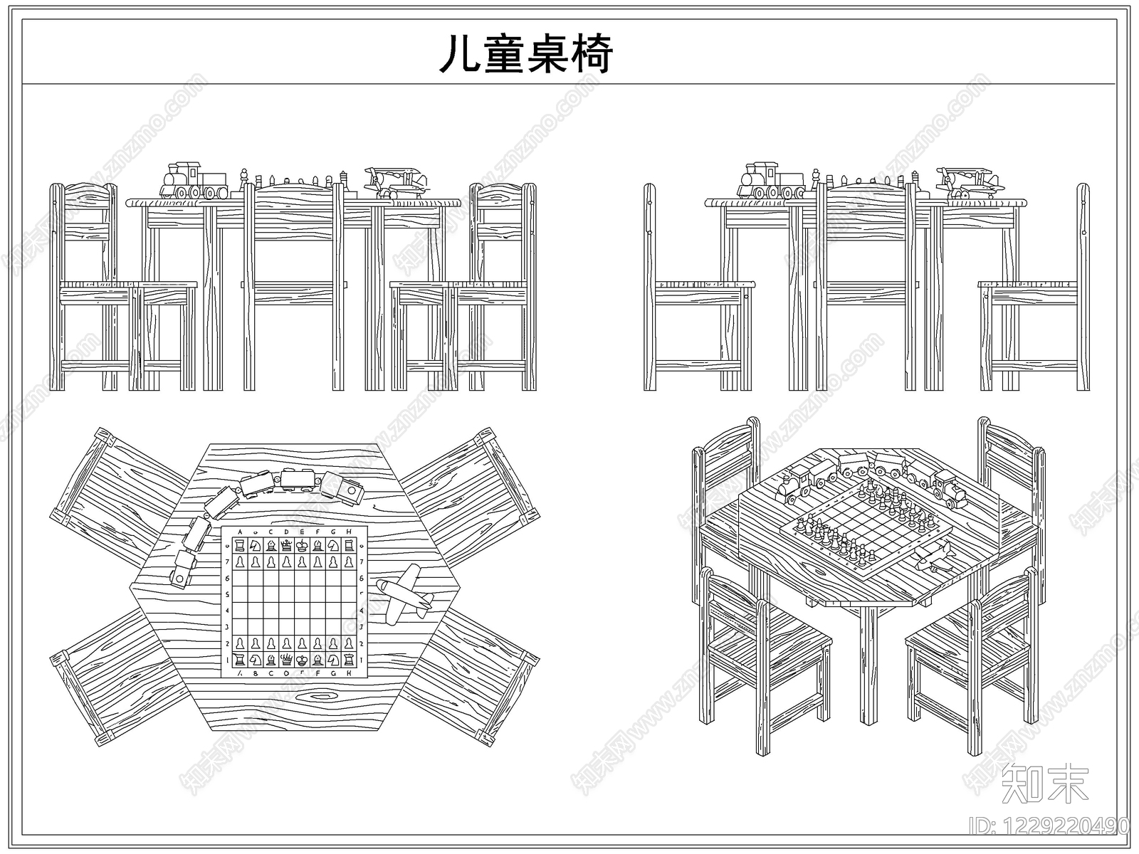 桌椅CAD图纸