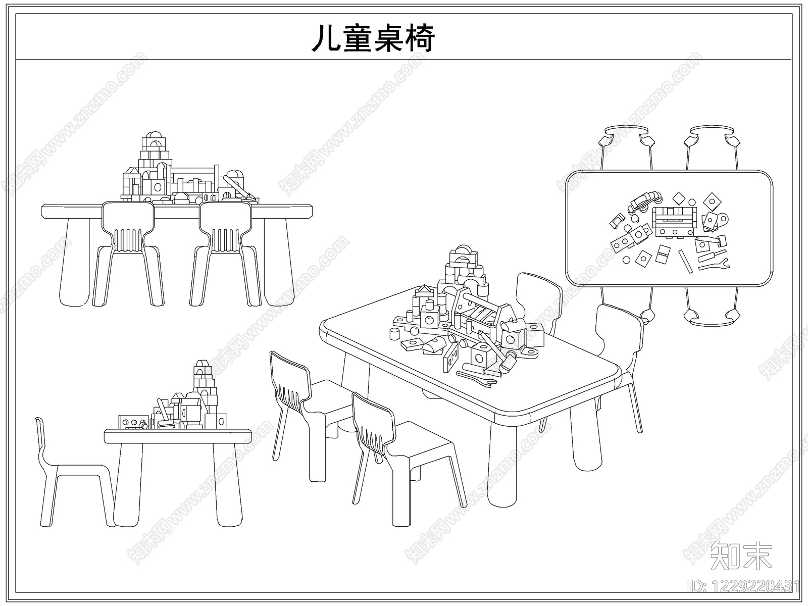 桌椅CAD图纸
