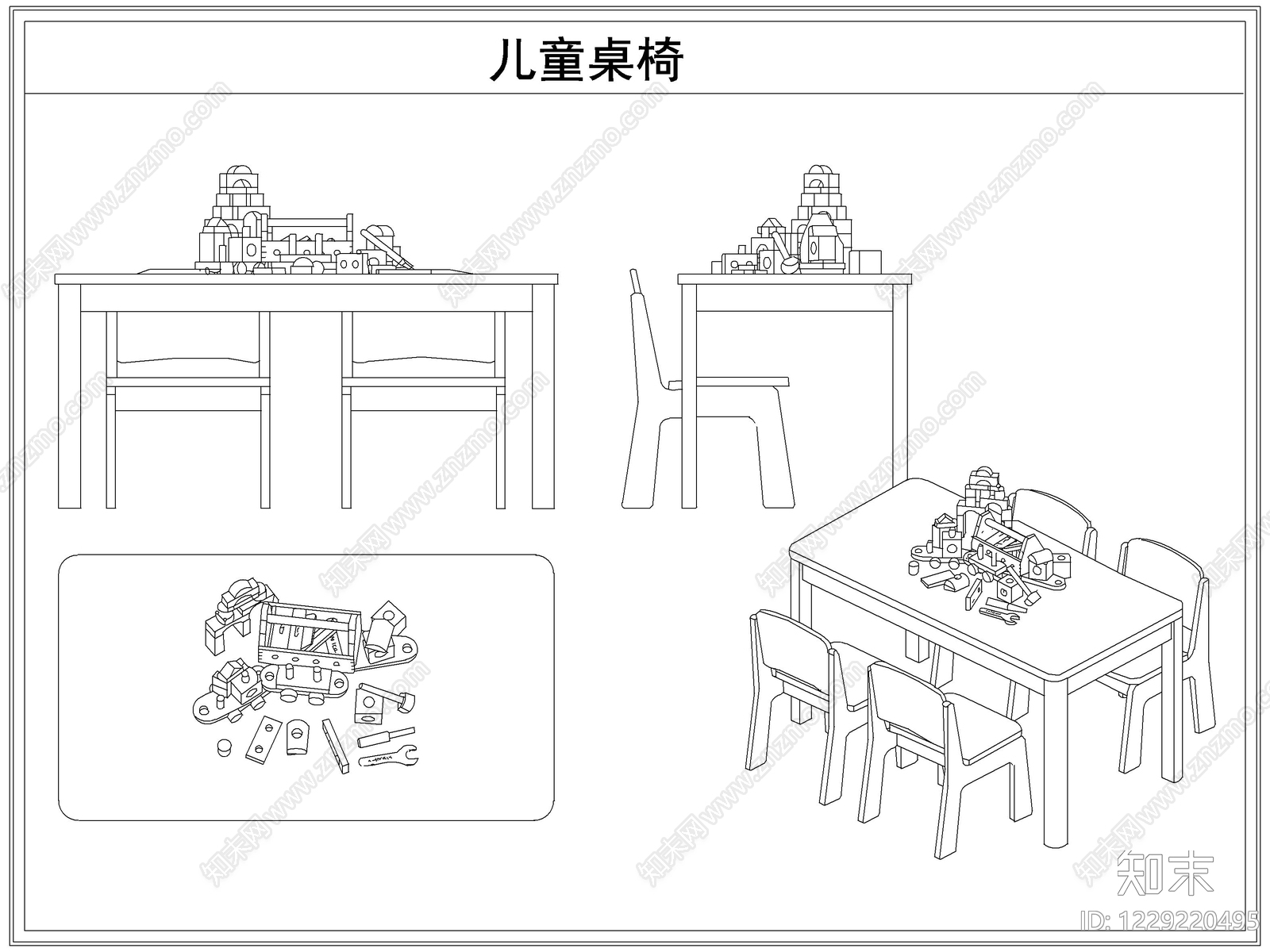 桌椅CAD图纸
