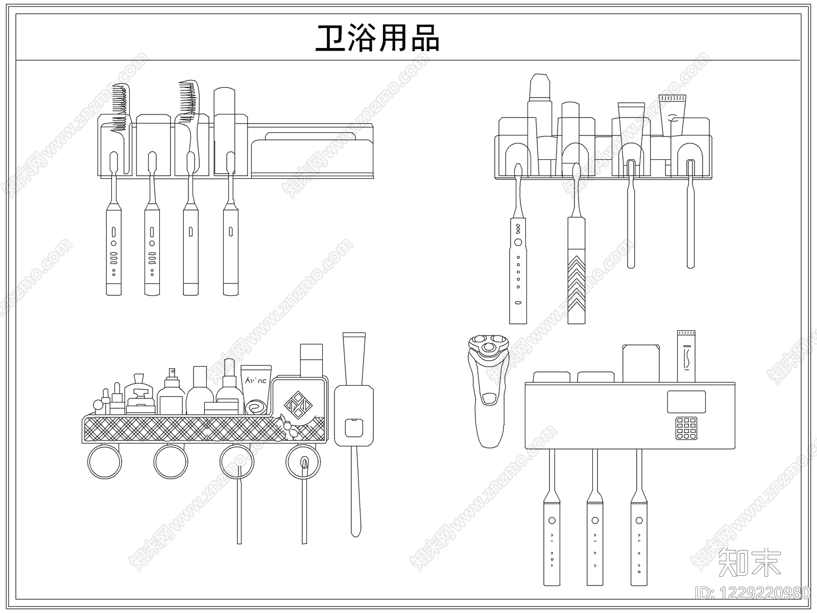 卫浴设施cad施工图下载【ID:1229220980】