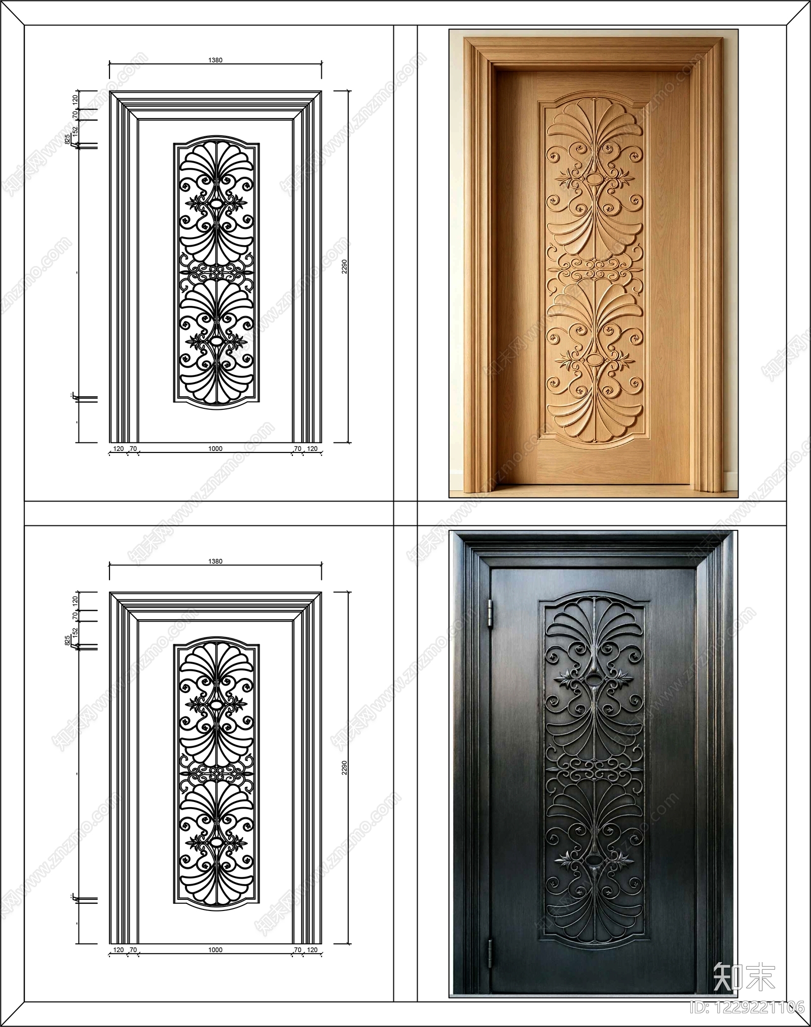 入户门cad施工图下载【ID:1229221106】