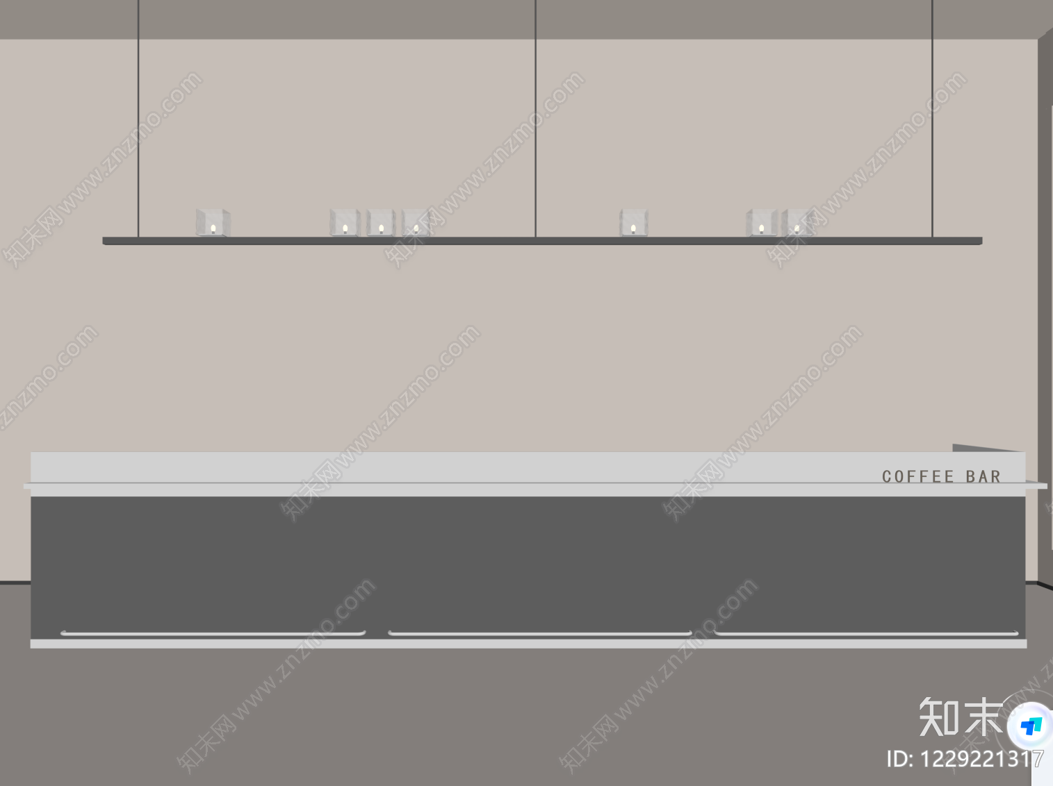 极简吧台SU模型下载【ID:1229221317】