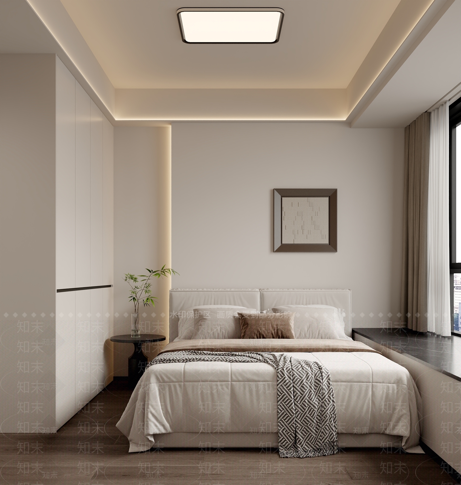 现代简约家居卧室3D模型下载【ID:1229223459】