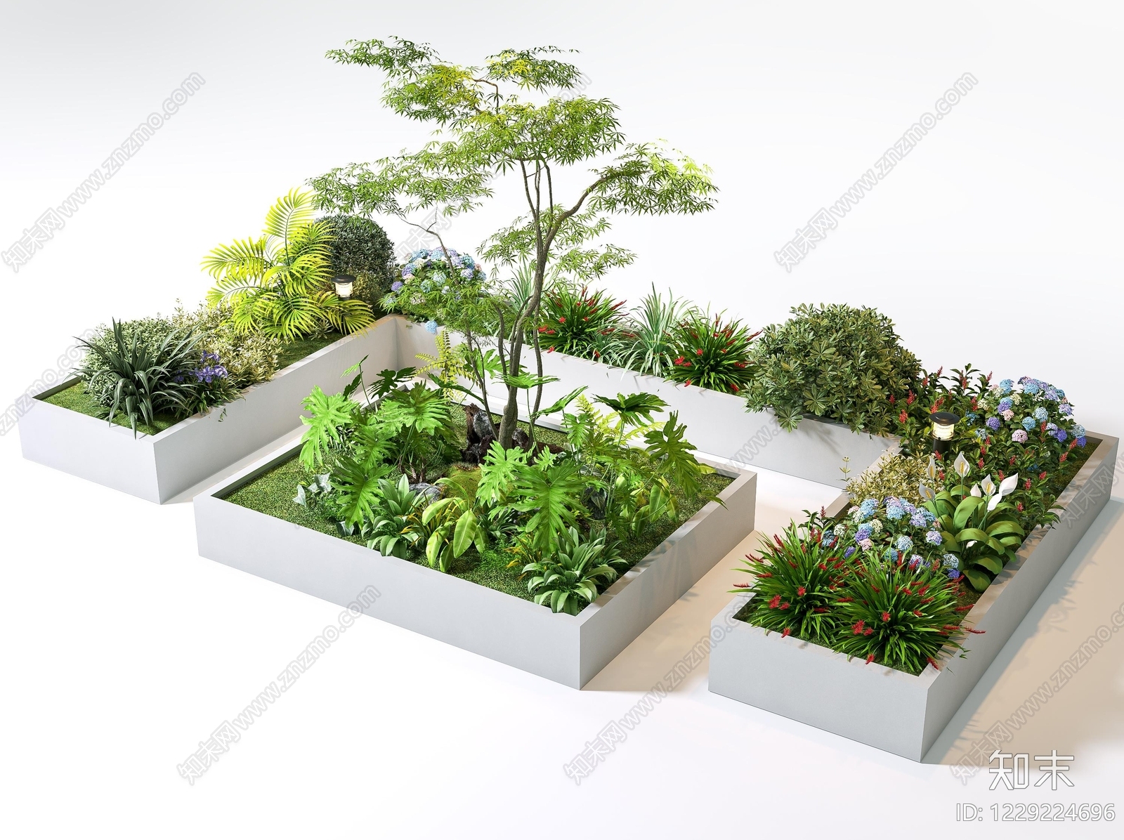 现代主义景观廊道3D模型下载【ID:1229224696】