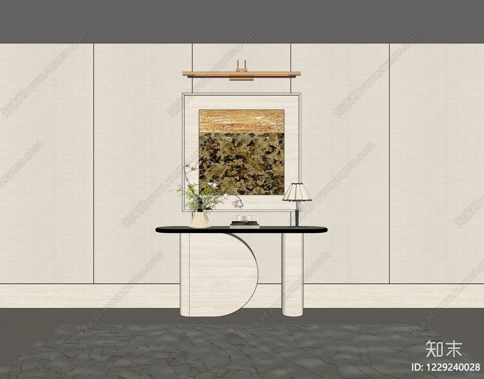 奶油风挂画SU模型下载【ID:1229240028】