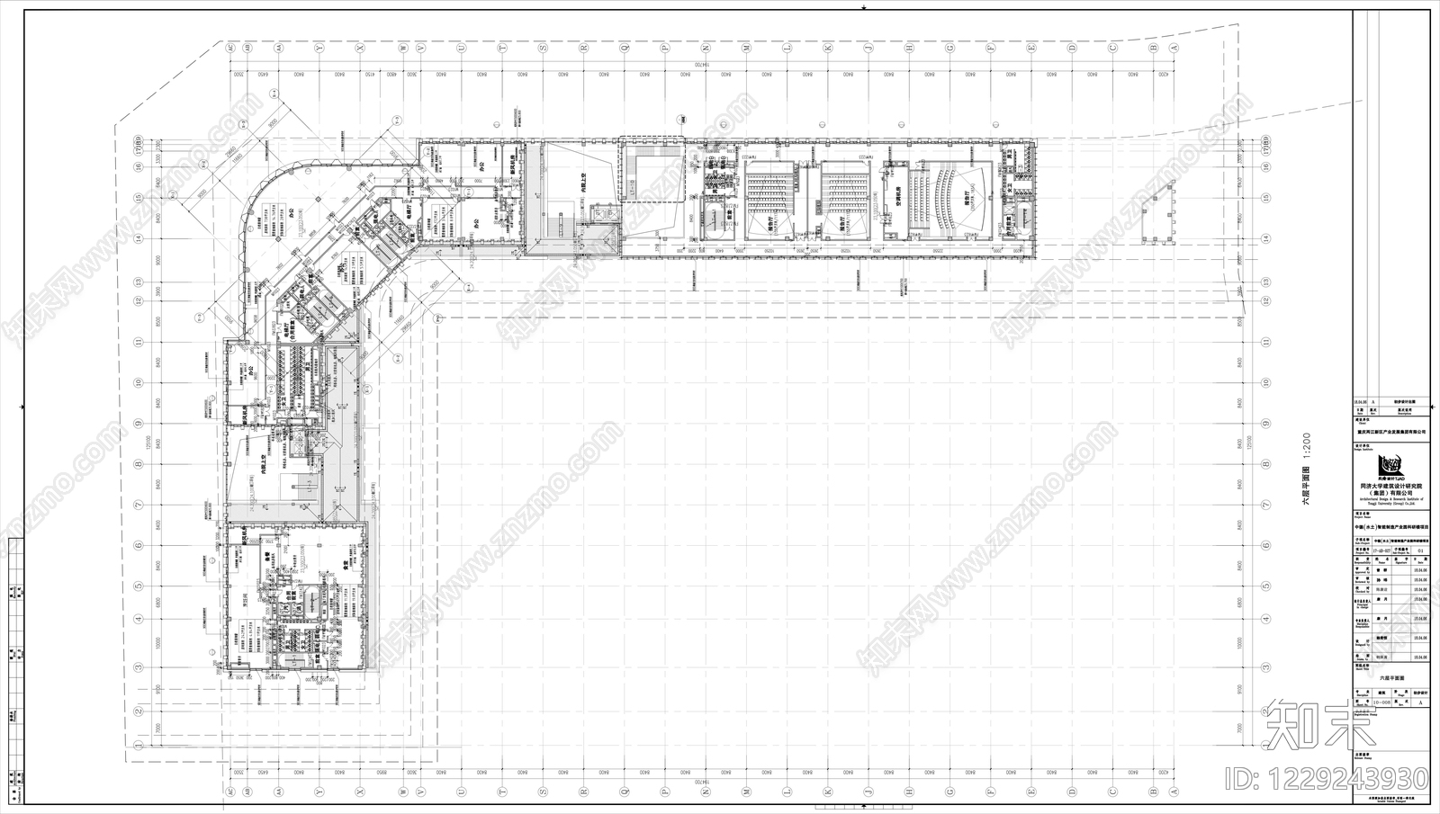 科研办公楼cad施工图下载【ID:1229243930】