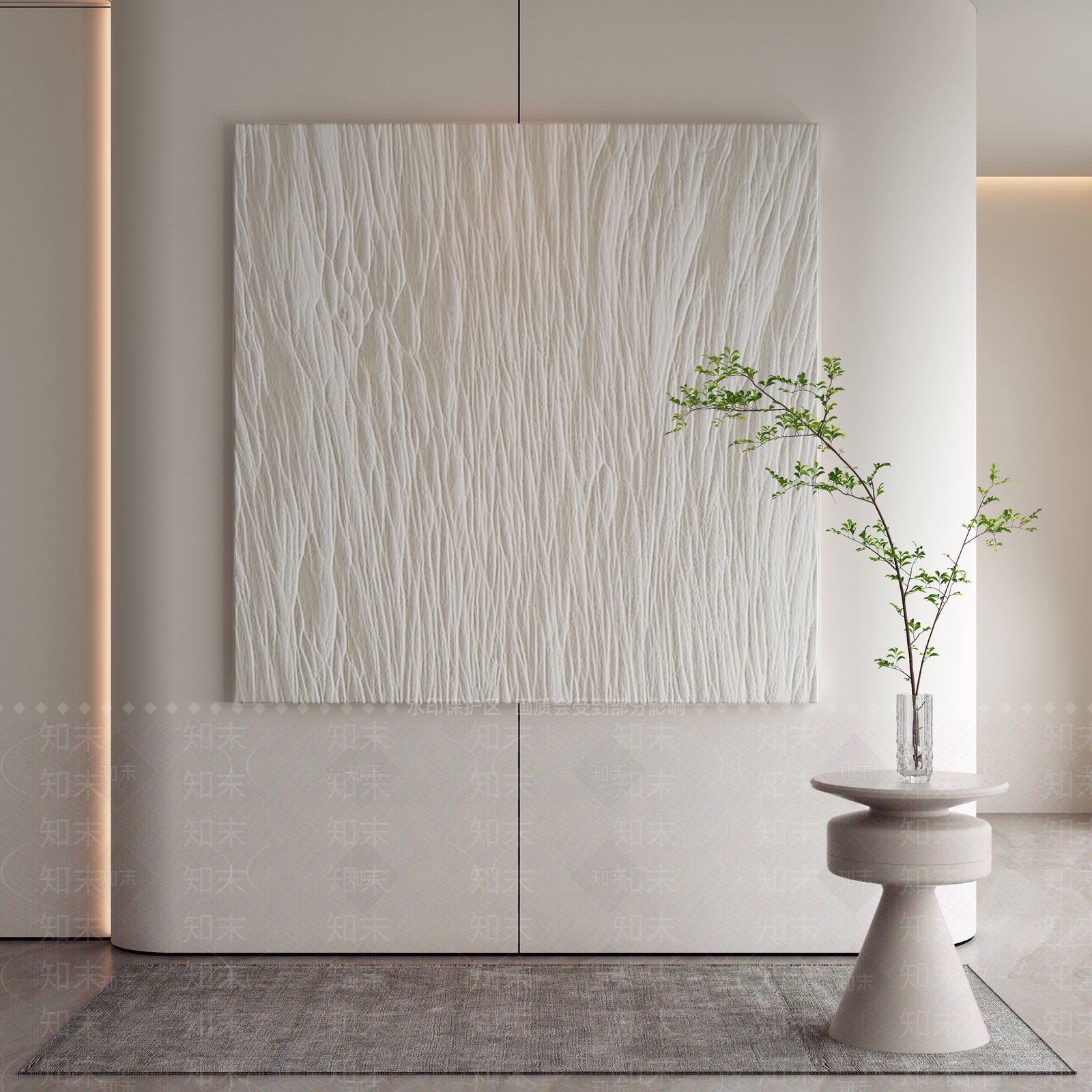 奶油风抽象挂画3D模型下载【ID:1229249796】