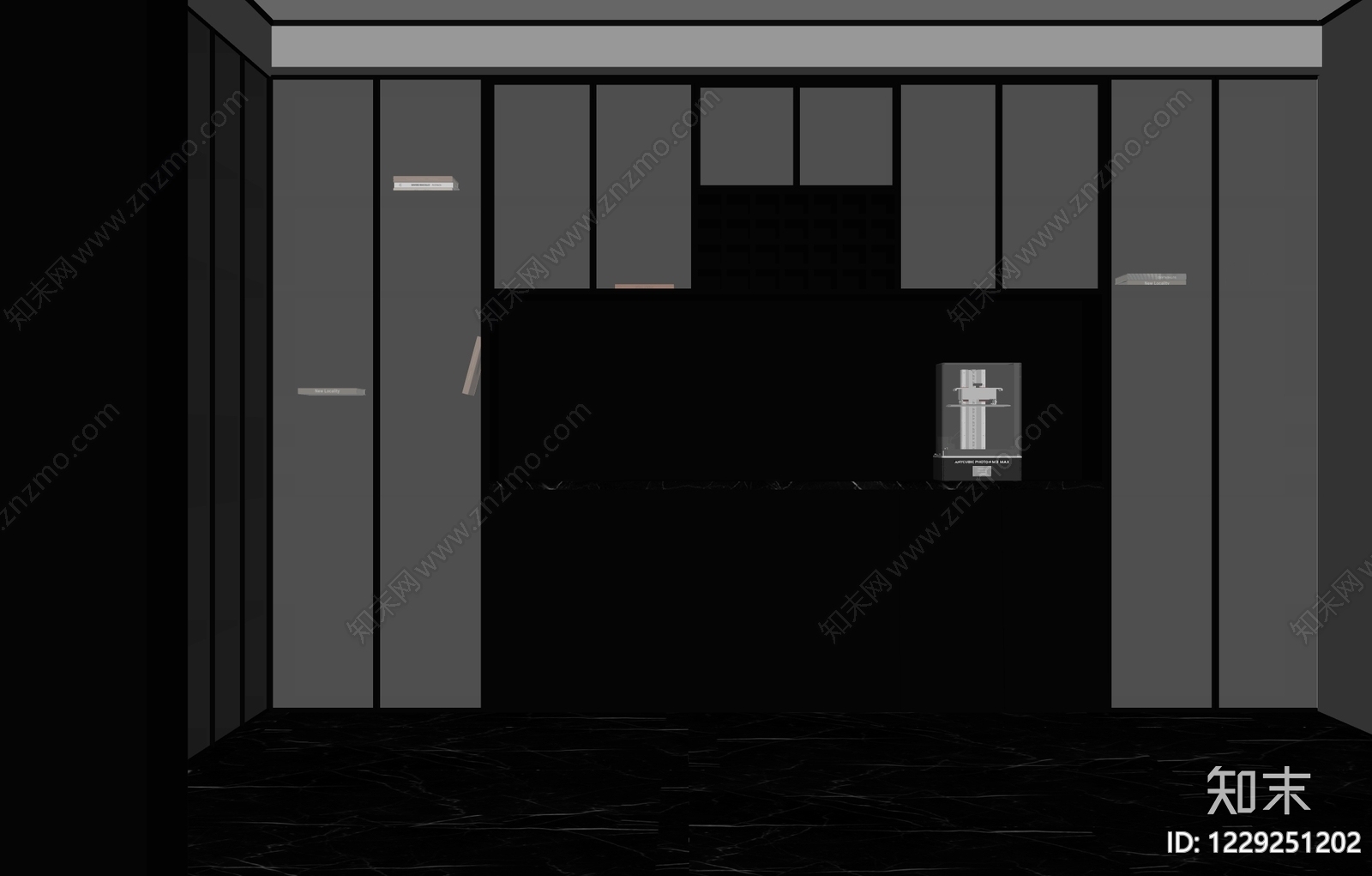 意式极简酒柜SU模型下载【ID:1229251202】