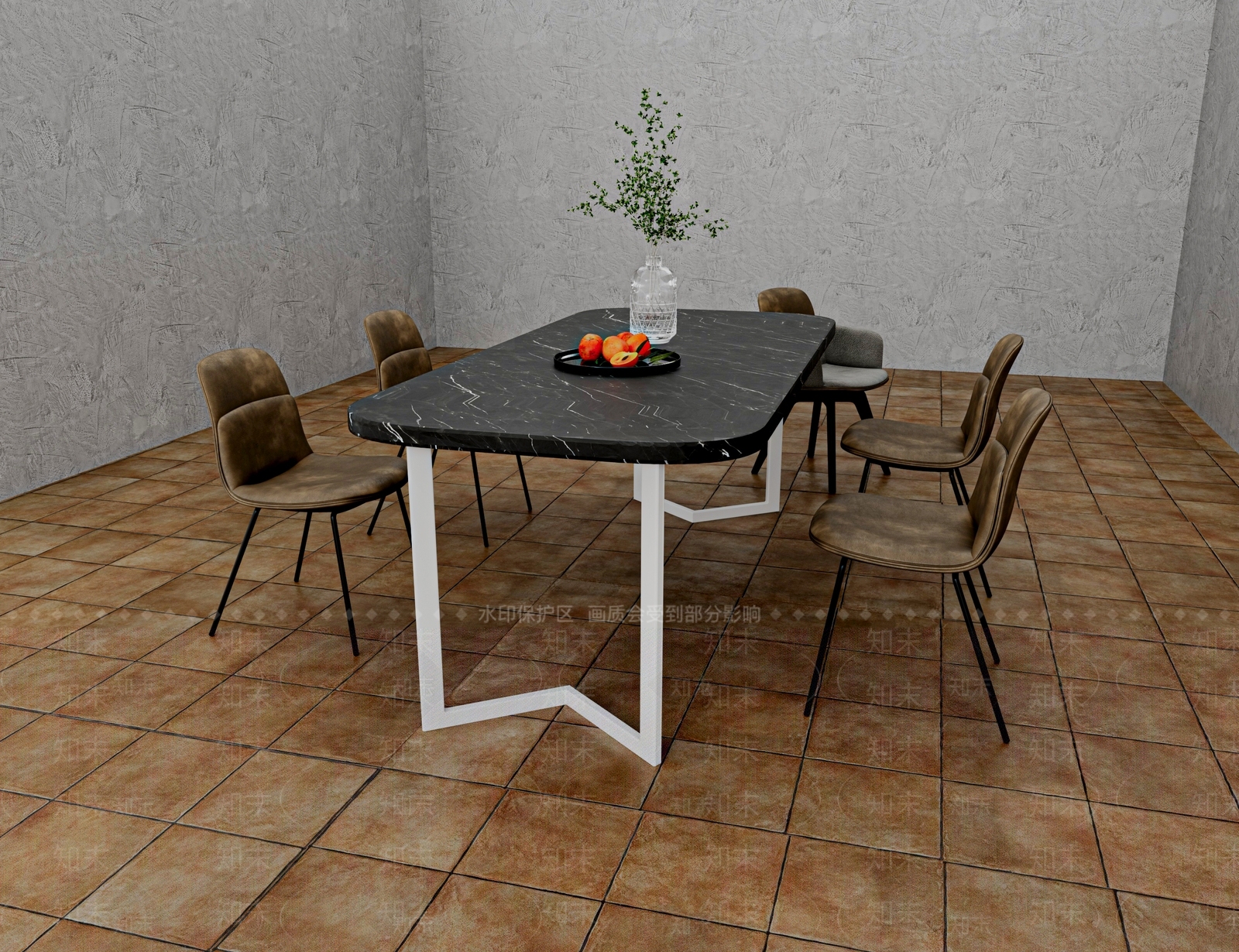 现代简约餐桌椅3D模型下载【ID:1229256400】