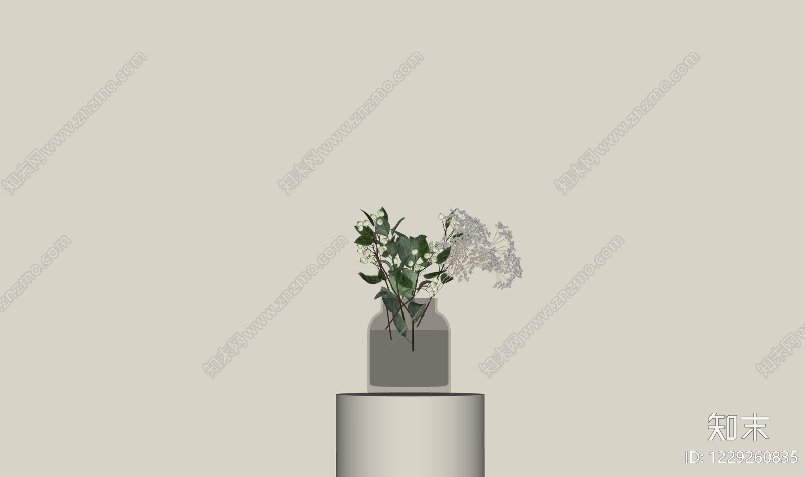 侘寂花艺SU模型下载【ID:1229260835】