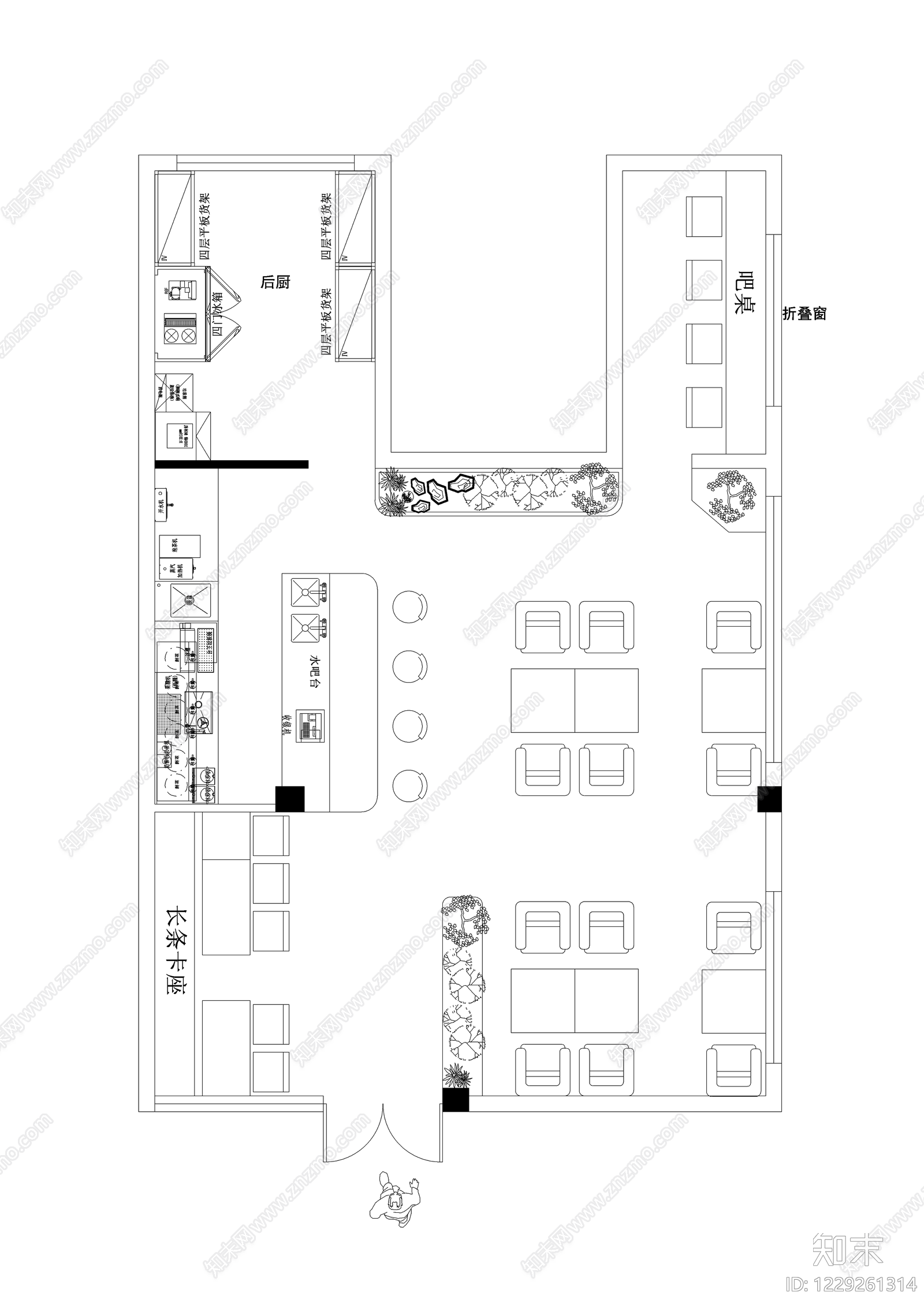 奶茶店cad施工图下载【ID:1229261314】