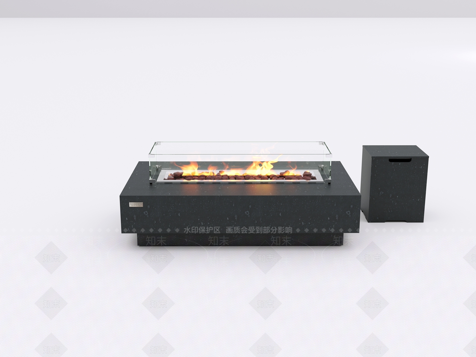 极简户外家具3D模型渲染效果图