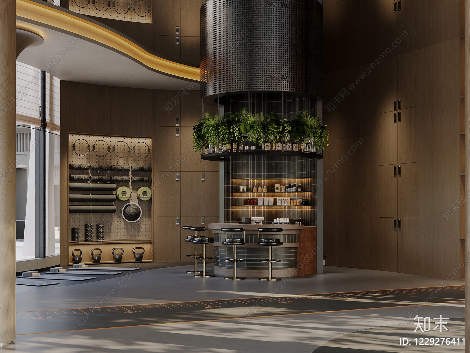 现代健身房3D模型下载【ID:1229276411】