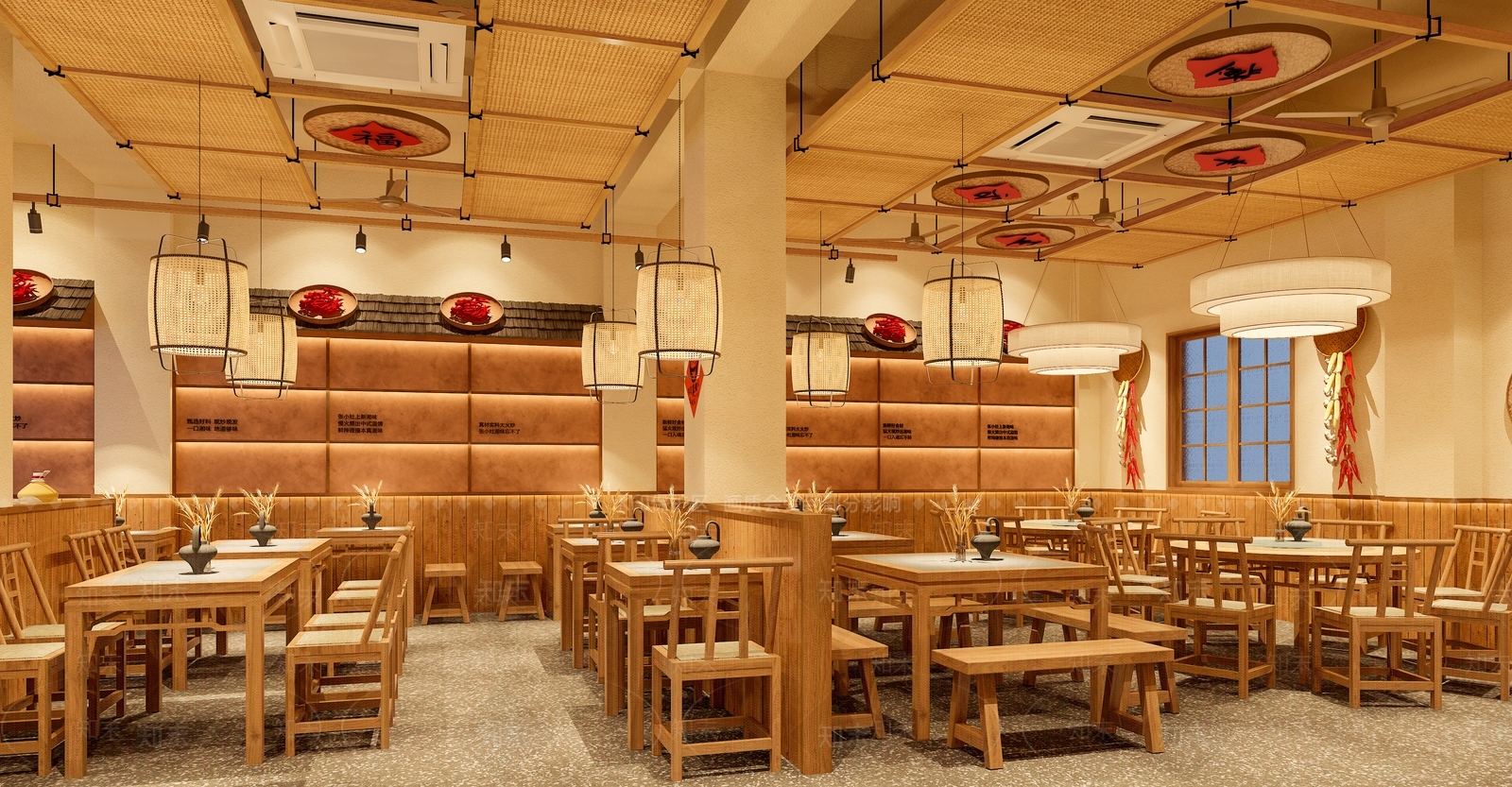 原木风中餐厅3D模型下载【ID:1229333567】