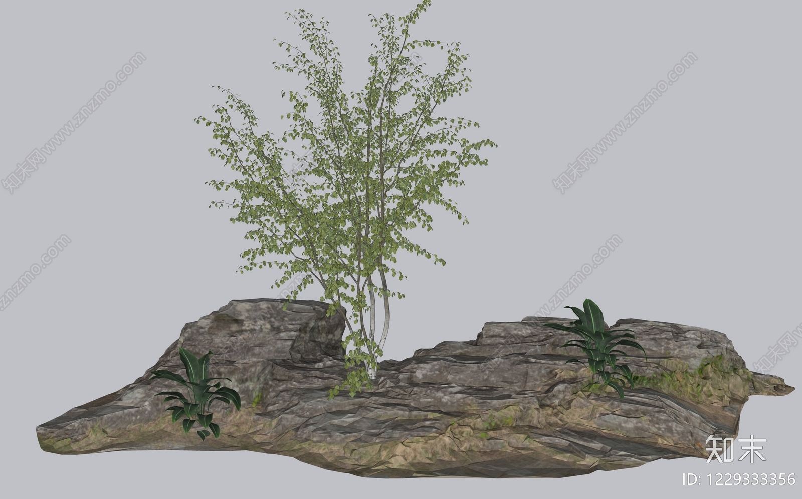 极简景观石SU模型下载【ID:1229333356】