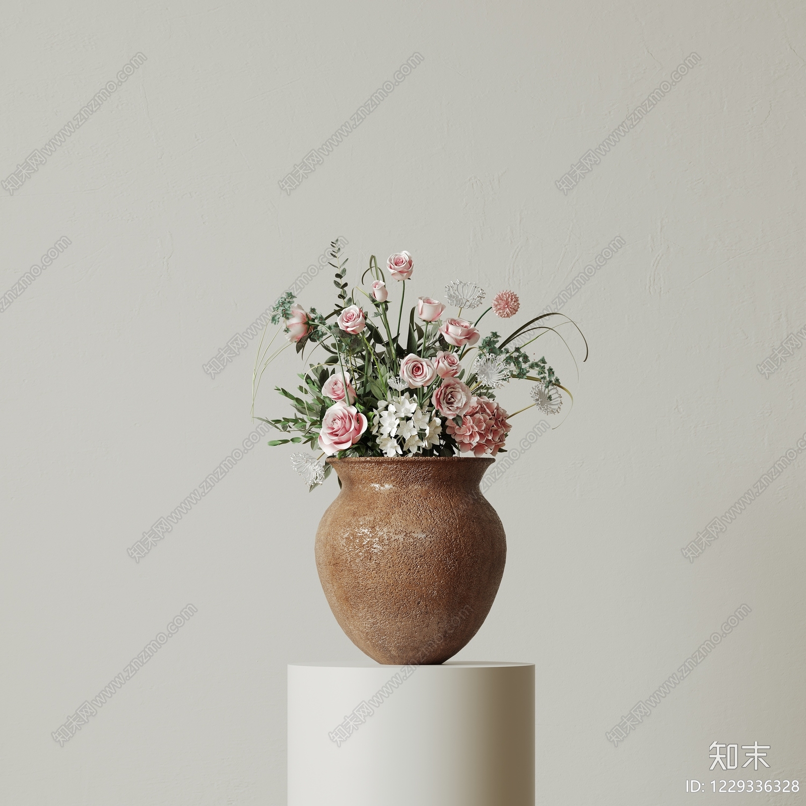 侘寂花艺SU模型下载【ID:1229336328】