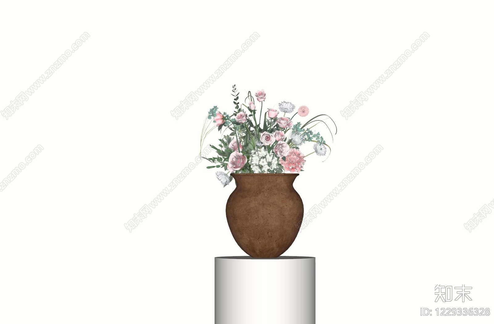 侘寂花艺SU模型下载【ID:1229336328】
