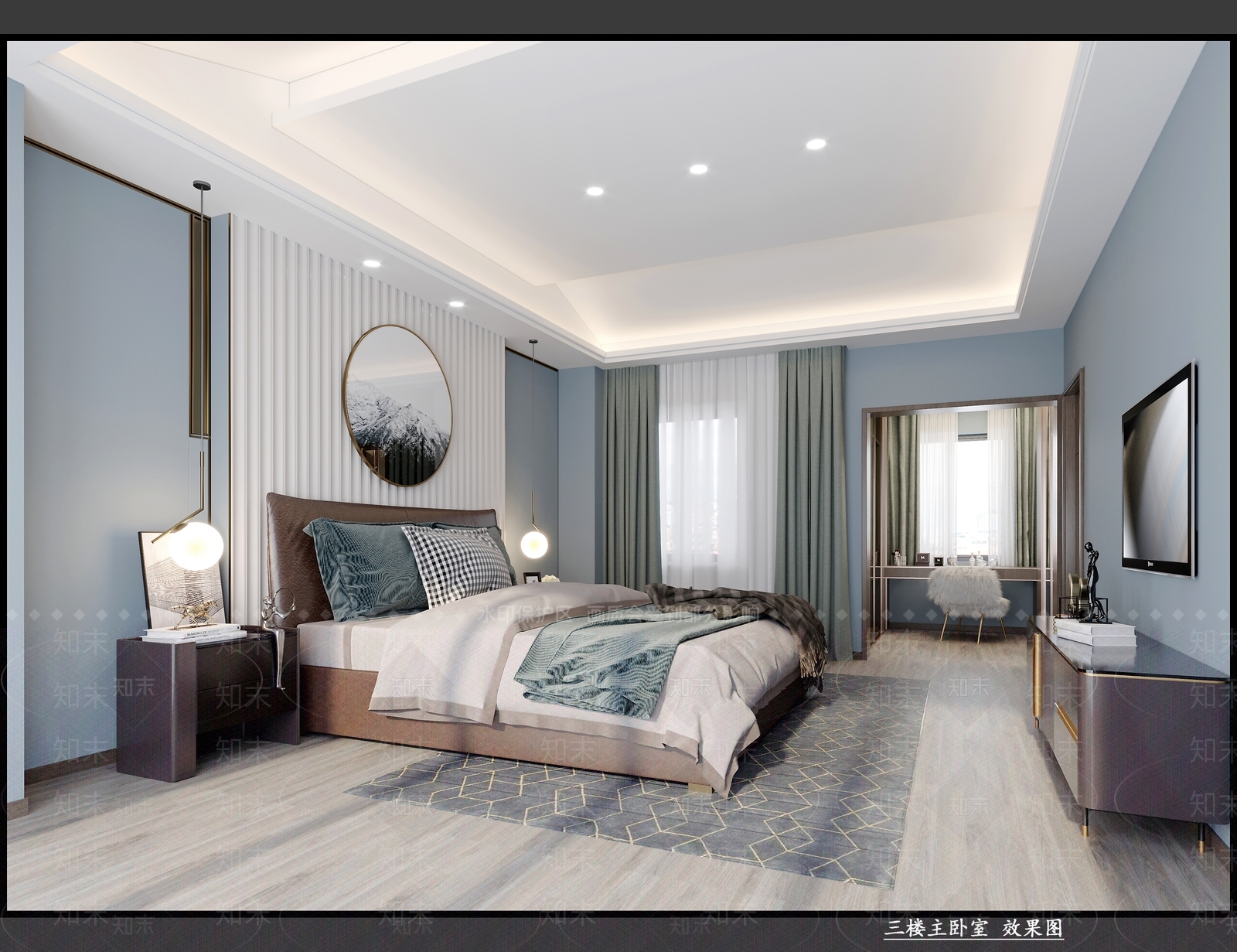 轻奢主卧3D模型下载【ID:1229336650】