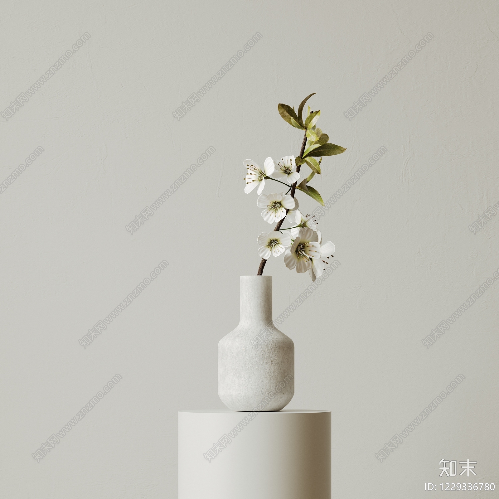 侘寂花艺SU模型下载【ID:1229336780】