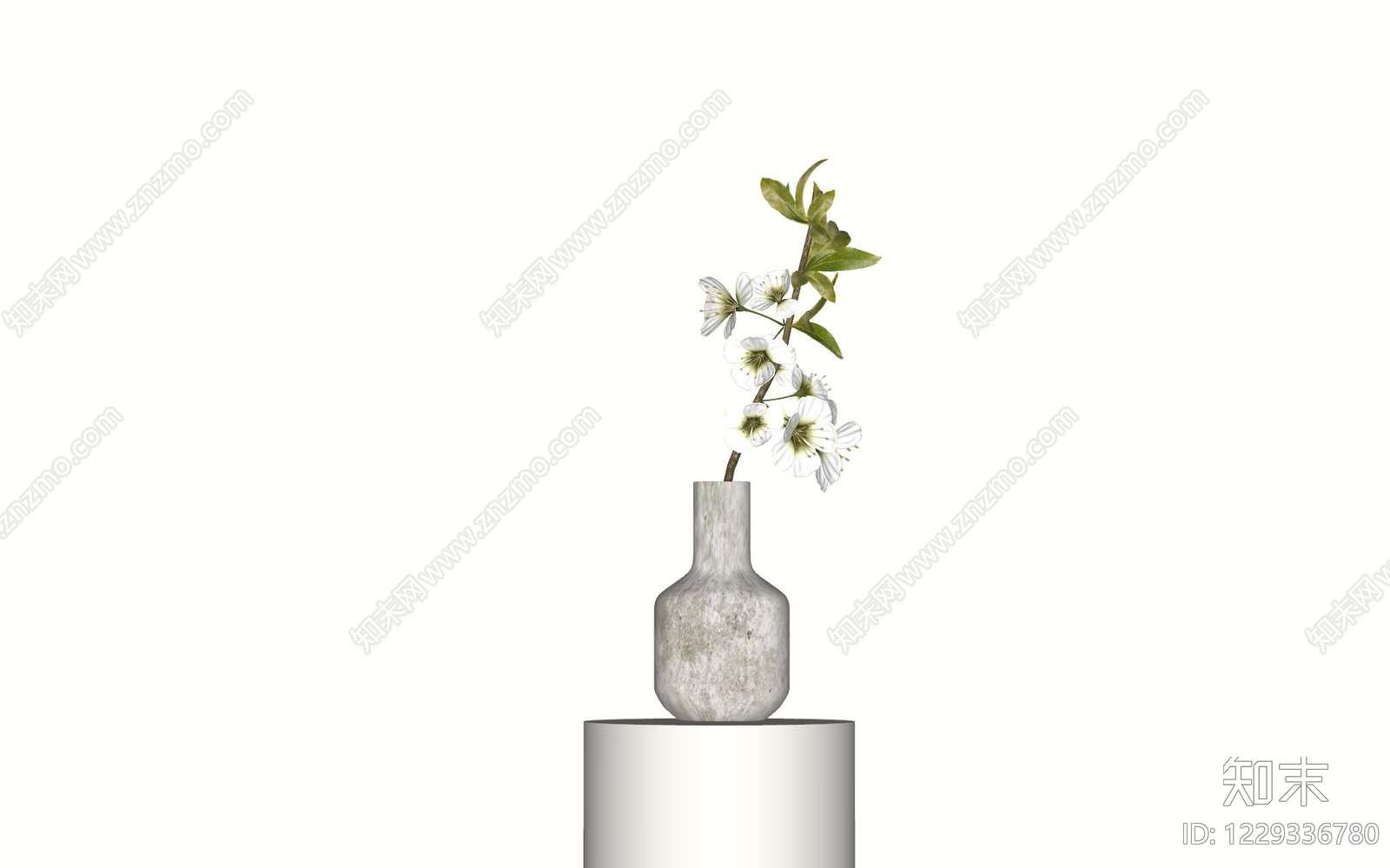 侘寂花艺SU模型下载【ID:1229336780】
