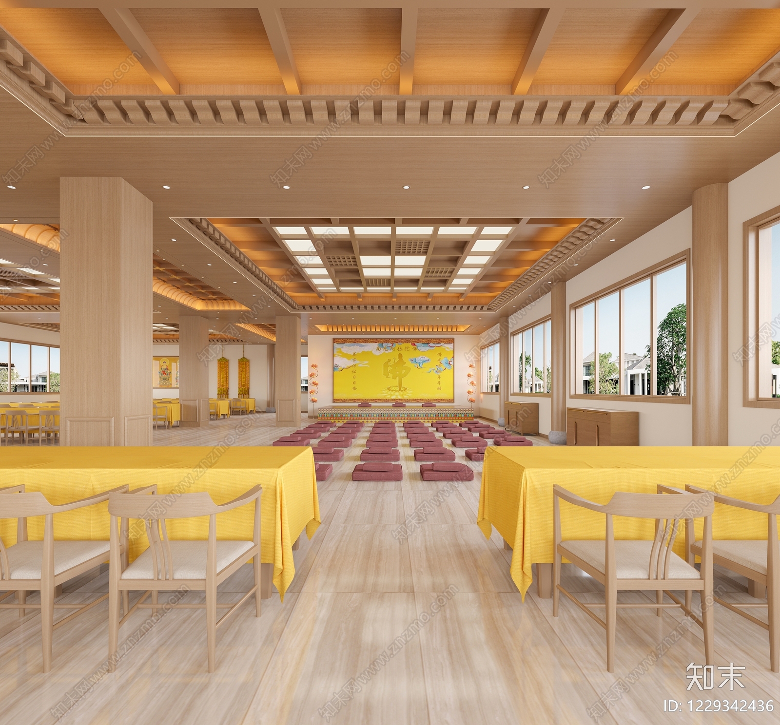 新中式宗教文化3D模型下载【ID:1229342436】