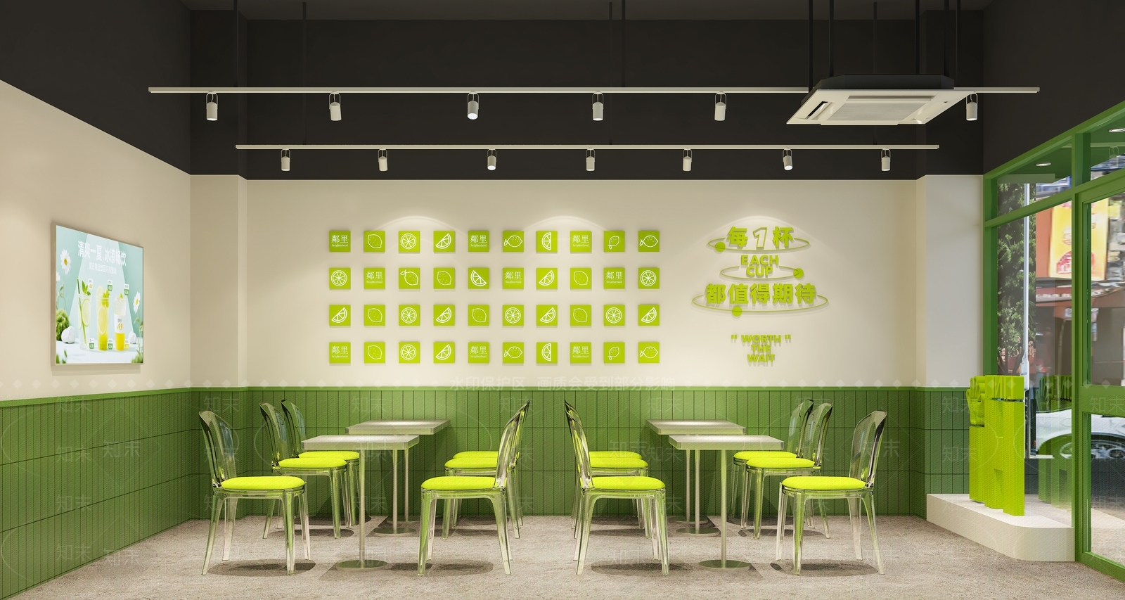 现代简约奶茶店3D模型下载【ID:1229341857】