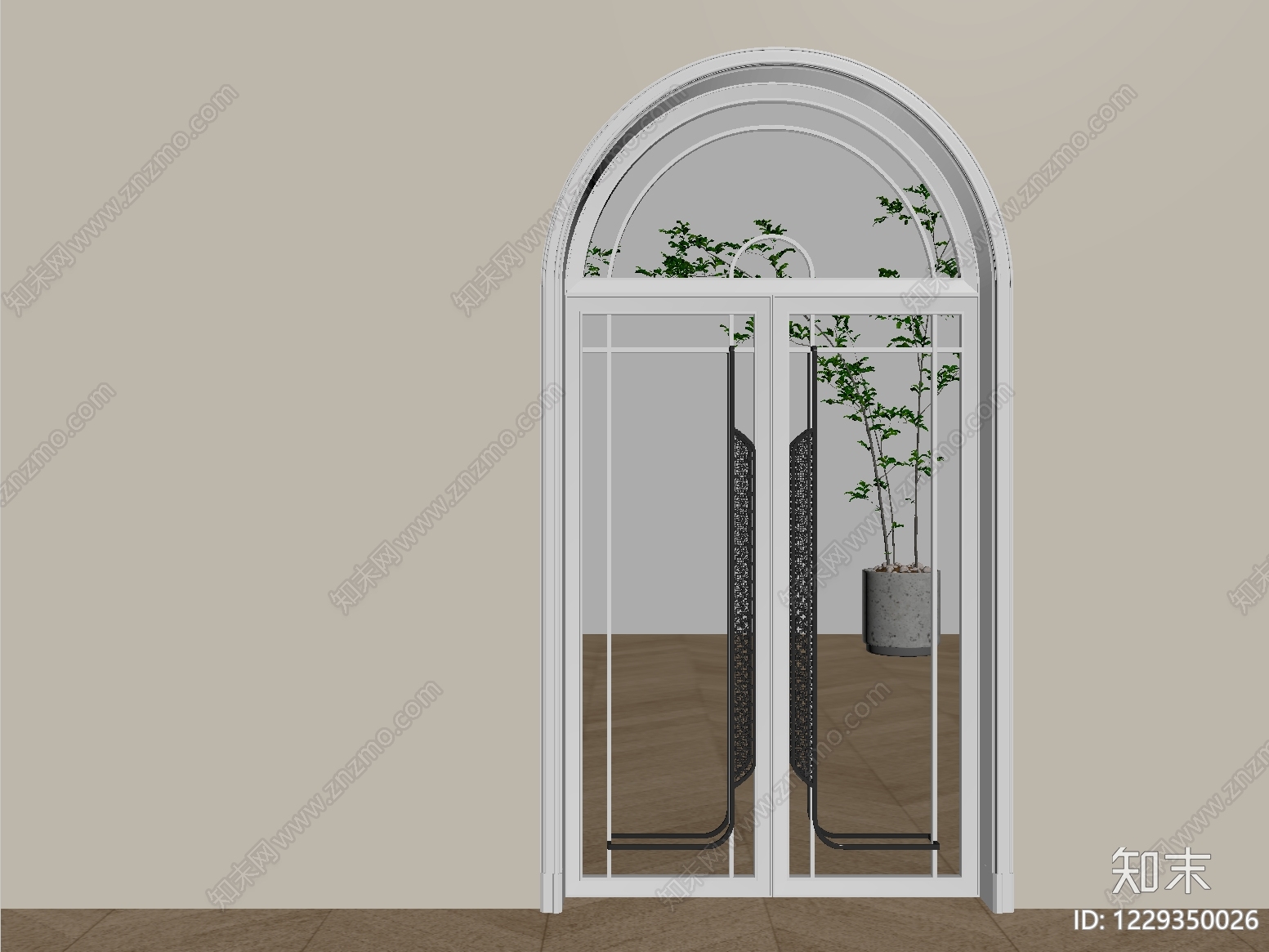 奶油风双开门SU模型下载【ID:1229350026】
