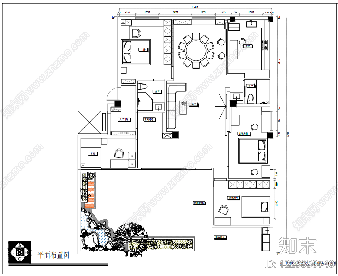 大平层cad施工图下载【ID:1229350740】